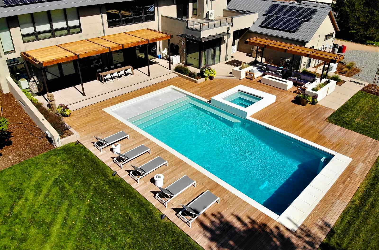 Beautiful pool in Colorado courtyard